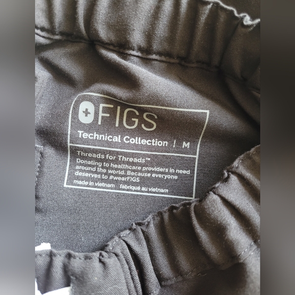 Figs Black Straight Leg High Waisted Livingston Basic Medical Scrub Pants Medium - Picture 4 of 9